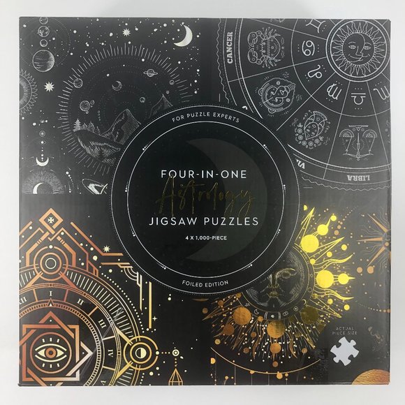 Professor Puzzle Astrology Jigsaw Puzzles 4x1000 Piece Foiled Ed 3 Sealed Zodiac - Picture 1 of 12